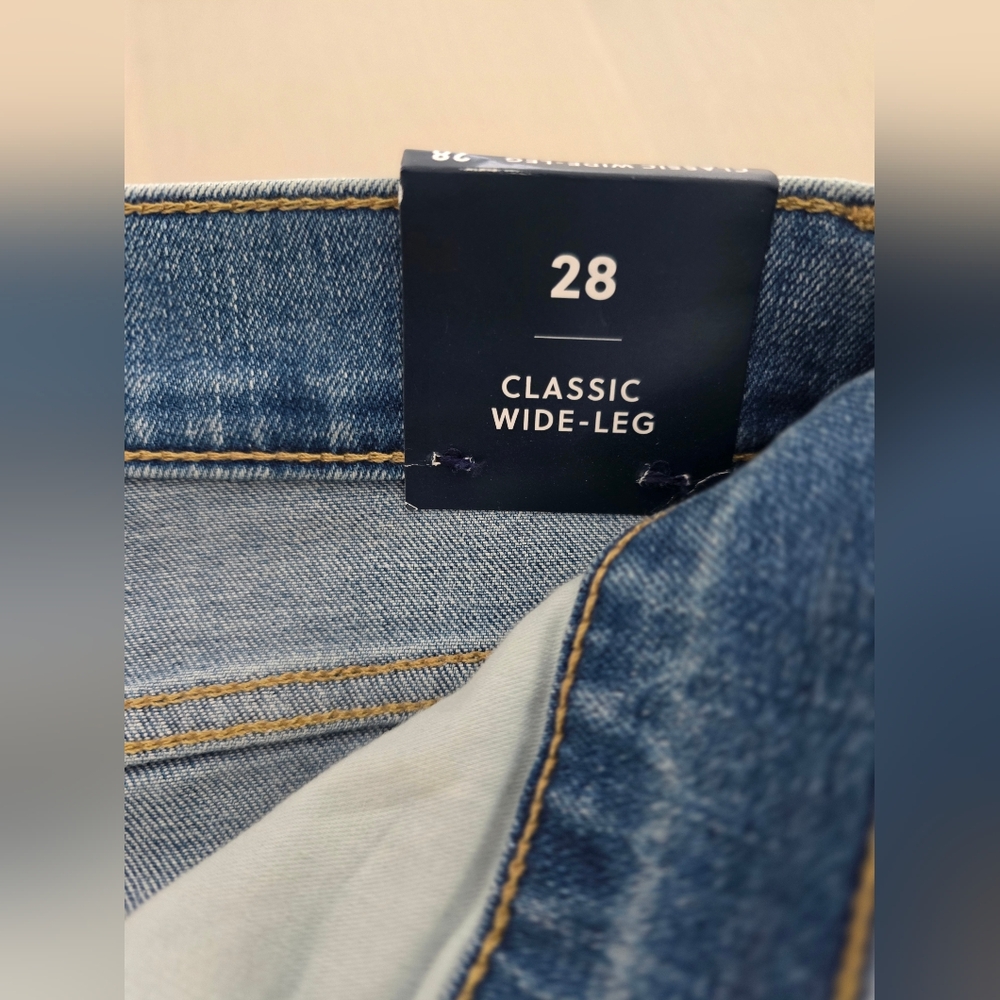 NWT J.Crew Factory Women's Classic wide-leg jean in all-day stretch Sz 28 $128 - Picture 8 of 9